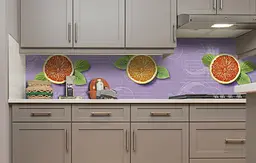Вініловий кухонний фартух Апельсин наклейка для кухні ПВХ цитруси Фрукти Фіолетовий Happy Pocket Z181726 - мініатюра 4