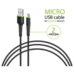 Дата кабель USB 2.0 AM to Micro 5P 2.0m CBFLEXM2 black Intaleo (1283126521430) - мініатюра 3