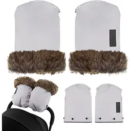 Рукавиці для коляски MoMi Muffins gray сірі - мініатюра 2