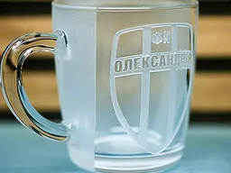 Скляна чашка 350 мл ФК Олександрія з гравіюванням подарунок для фаната  футбольна кружка - мініатюра 2
