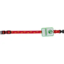 Нашийник капроновий Lucky Pet Лапки, 26-36х1,6 см, червоно-жовтий - мініатюра 2