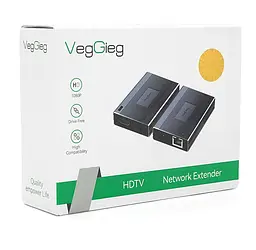 Подовжувач HDMI сигналу через UTP-кабель VEGGIEG VHE120 Extender 120m 1080p, LAN CAT 5E/6A - мініатюра 5