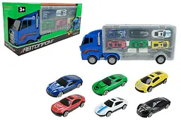 Іграшковий автовоз з машинками Автопром PS006-1, в коробці 34,5 х14, 9х9, 5 см