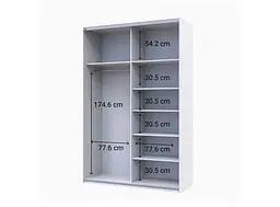 Шафа-купе Doros G-Caiser 2 ДСП/3 частини 160х60х240 см Білий (42002104) - мініатюра 9