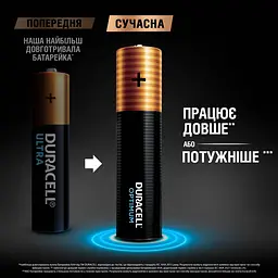 Лужні батарейки мізинчикові Duracell Optimum 1.5 V AAA LR6, 4 шт. (5000394158726) - мініатюра 6