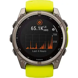 Смарт-годинник Garmin Fenix 8 Solar Sapphire 47mm Titanium with Amp Yellow/Graphite Silicone Band (010-02906-21) [116855] - мініатюра 2