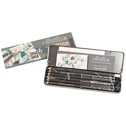 Набір графітних водорозчинних олівців AQUA GRAPH COLORS 6 шт металева коробка Cretacolor - мініатюра 2