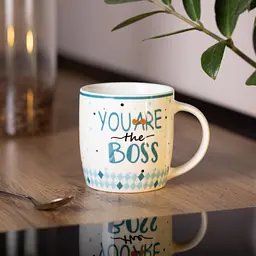 Чашка порцелянова YOU ARE THE BOSS 450 мл чоловіча Liling Rongxiang Ceramic RX-N240278YBOSS - мініатюра 4