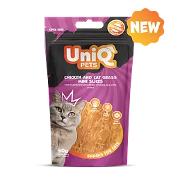Ласощі для котів Uniq PETS CAT SNACKS MIMI Міні слайси з курки та котячої трави, 50 г - мініатюра 3
