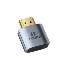 Заглушка-емулятор монітора Vention Dummy Plug штекер HDMI режими 4K 60 Гц / 2K 60 Гц / 1080p 60 Гц не сумісна з відеокартами AMD підключення без драйверів для Windows 7/8/10/11 macOS і Linux сірий корпус (AIXH0)
