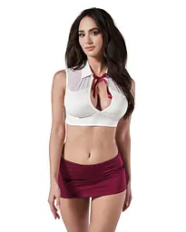 Рольовий костюм - Obsessive Student Set White/Burgundy L/XL