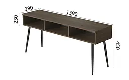 Тумба під телевізор Кентуккі Ferrum-decor 45x139x38 Чорний метал ДСП Дуб Сонома Трюфель 16 мм (FRD-106731) - мініатюра 5