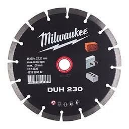 Диск алмазний MILWAUKEE DUH 230, діаметр 230мм (залізобетон, цегла) - мініатюра 2