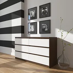 Комод Vays R-7, 6 шухляд без ручок, ЛДСП, 140×40×75 см - для дому, офісу, вітальні, спальні - мініатюра 7