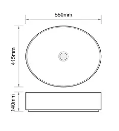 Умивальник накладний Mixxus Premium Ellipse-0104 marble 550x415x140 мм MP6554, Мармур - мініатюра 2