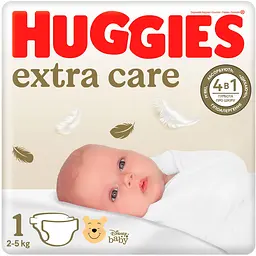 Підгузки Huggies Extra Care 1 (2-5 кг) 50 шт.