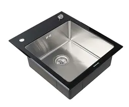 Кухонна мийка Platinum HANDMADE BLACK GLASS (SP000034803)