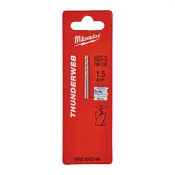 Свердло по металу THUNDERWEB HSS-G MILWAUKEE DIN338, діаметр 1,5x40х18мм, (2шт)