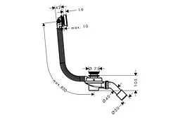 Сифон для ванны Hansgrohe Flexaplus II для стандартных ванн хром 58154000 - миниатюра 2