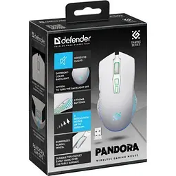 Комп'ютерна мишка Defender Pandora GM-502 LED Wireless White (52502) - мініатюра 7