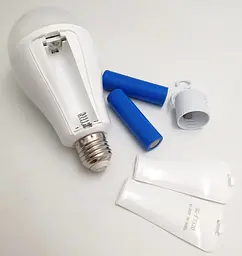Світлодіодна LED акумуляторна лампа (знімні 2 × 18650) автономна аварійна 3 режими яскравості 20 W лампочка, цоколь E27 UKC SG-E3920 - мініатюра 9