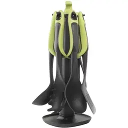 Набір кухонного приладдя Kitchen Tools Grandberg на підставці 7 предметів зелений