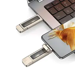 Флеш-накопичувач Usams US-ZB276 2in1 USB 3.2 + Type-C GEN1 Dual Ports Aluminum Alloy 5G – 512GB Silver - мініатюра 2