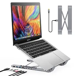 USB-C хаб-підставка 7-в-1 Choetech M57 HDMI 4K@30Hz, 2 USB 3.0, USB-C Data, USB-C PD 100W, SD-card, TF-card (43-00174) - мініатюра 2