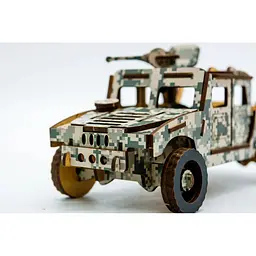 Дерев'яний 3D конструктор Хамер PuzzleOk 65-00743 65 деталей - мініатюра 4