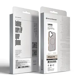 Чехол для Apple iPhone 16, Uniq MagCase, бежевый, противоударный, панель-накладка с MagSafe, ударопрочный TPU+PC, с магнитом MagSafe, поддержка полноценной беспроводной зарядки, ArmorStandart (ARM79498) - мініатюра 6