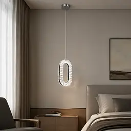 Одиночний світлодіодний підвіс Artlight 7709/1A-BK з вертикальним капсульним контуром із прозорих кристалів, темний хром, 22 Вт - мініатюра 2