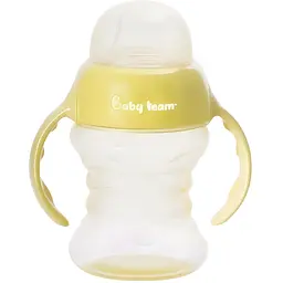 Поїльник-непроливайка Baby Team зі спаутом і ручками 6+ міс. 180 мл жовтий (5022_жовтий)