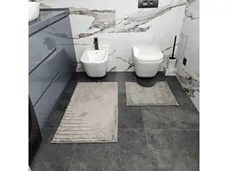 Набір для ванної DARIANA 57*100+57*50см сірий з вирізом геометрія