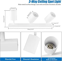 Стельовий прожектор Klighten 3 Spots GU10  Білий Регульований обертовий сучасний металевий стельовий світильник - мініатюра 5