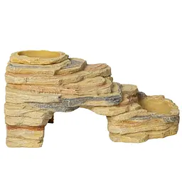 Печера Repti-Zoo Leopard Gecko Rock Set 27x16,5x13см (ERS42) з укриттям, мисками і платформою для рептилій - мініатюра 3
