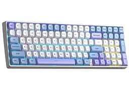 Механічна ігрова клавіатура Aula S-100 PRO Wireless White-Blue ENG/UKR Red Switch Hot-Swap USB, 2.4G, Bluetooth - мініатюра 2