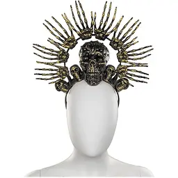 Обруч Skeleton halo crown with skulls - мініатюра 1