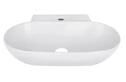 Комплект Qtap Cardinal: Раковина підвісна / накладна овальна 565х400х130 мм White + Донний клапан PU02 (QT0411K177WN47330) - мініатюра 3