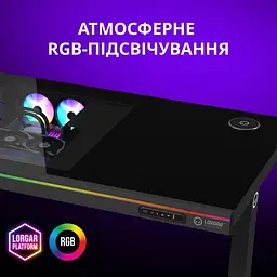 Геймерський стіл Lorgar ELITE 90G Glass Black (LRG-DE90G) - мініатюра 9