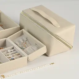 Органайзер-косметичка МВМ My Home Пектораль 210х110х105 мм бежевий (FH-57 BEIGE) - мініатюра 3