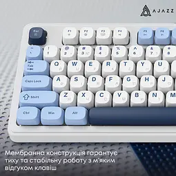 Клавіатура ігрова бездротова Ajazz AF-BGY-98 Plus White-Blue 2.4G/Bluetooth/USB - мініатюра 12