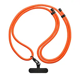 Універсальний ремінець-шнурок для смартфона, Rope, black tangerine, нейлоновий, міцний, регульований по довжині, з тримачем для чохлів з вирізом для зарядки, кросбоді, підходить для носіння на шиї та через плече, ArmorStandart (ARM76094) - мініатюра 2
