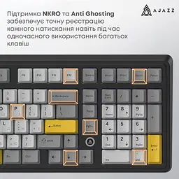 Клавіатура Ajazz AK980 MAX Magnetic Switch USB UA Black/Grey/Yellow (AK980-MAX-M-BGY) - мініатюра 12