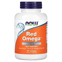 Червоний Дріжджовий Рис з Омега 3 та CoQ10 Red Omega - 90 софтгель Now Foods