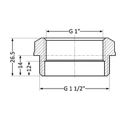 Футорка SD Plus 1 1/2"х1" ЗВ SD4234025 - мініатюра 2