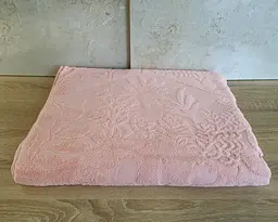 Простирадло махрове жакардове Parisa Home Premium 200х220 щільність 470 г/м2 персикове - мініатюра 5