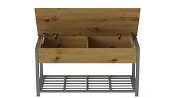 Банкетка з ящиком Ferrum-decor Дрейк 1 550x1000x400 метал Сірий ДСП Дуб Артізан 16 мм (FRD-103064) - мініатюра 5