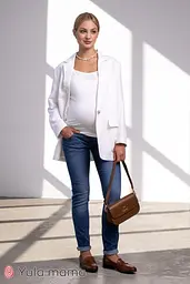Джинси для вагітних slim fit під животик з лампасами Nicolle S Юла Мама Синій