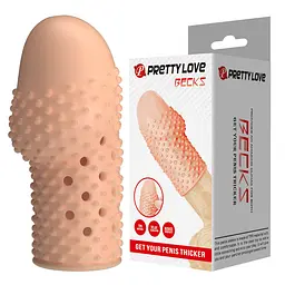 Насадка на пеніс Pretty Love Penis Sleeve Becks, 8 см (тілесний) - мініатюра 7