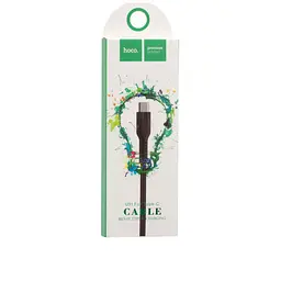 Кабель Hoco U31 Pisces Cable USB to Type-C 2,4A 1m Black - мініатюра 2